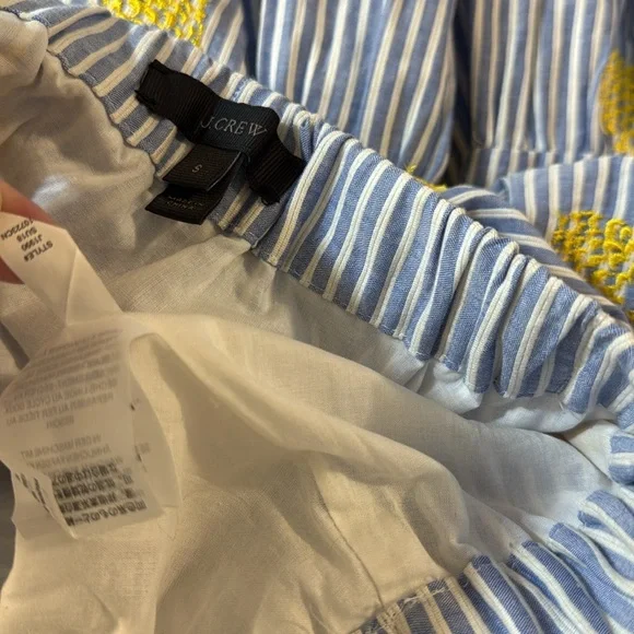 J Crew Women’s Embroidered Pineapple Pinstripe Layered Maxi Skirt Size Small - Picture 6 of 6